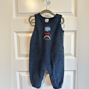Vintage Carter’s “Rhino & Dino” Fleece Romper – 12-18M - EUC
